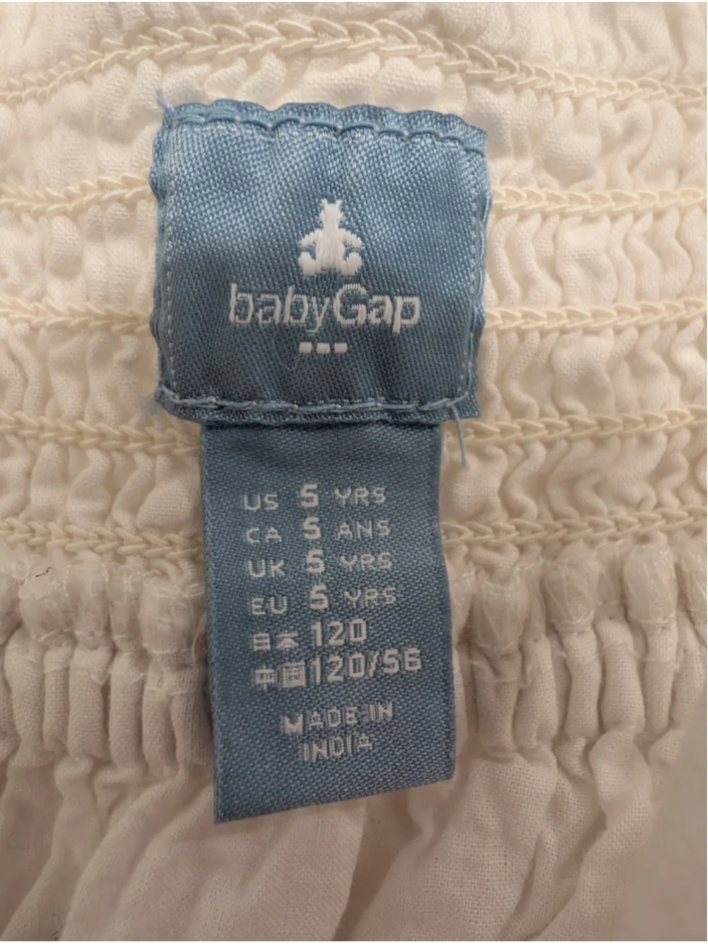 Girls babyGap 100% Cotton White Floral Eyelet Embroidered Casual Dress Size 5
